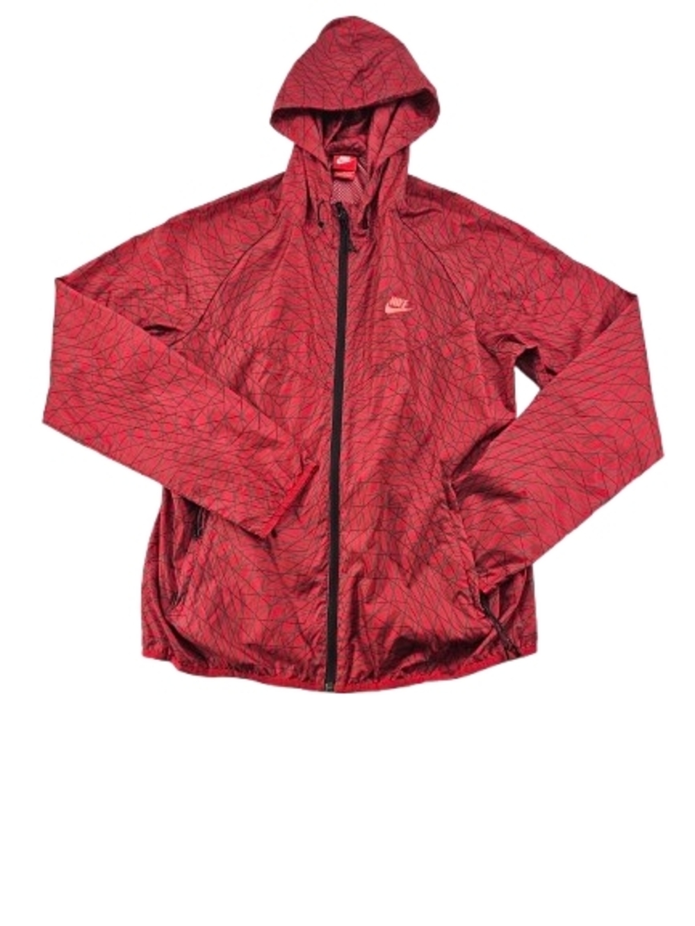 Nike Men’s Ru City Scape Packable Jacket Windbreaker Red Black Men's Large Strap